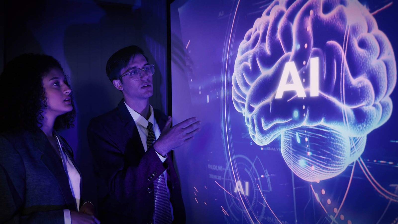 Ai using. Business team using technology artificial intelligence