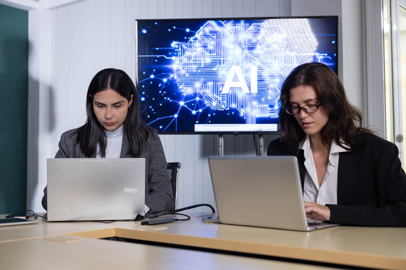 Team Collaborating on Artificial Intelligence Development